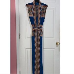 🔷🔸Tatrez Embroidered open abaya w waist belt🔸🔷